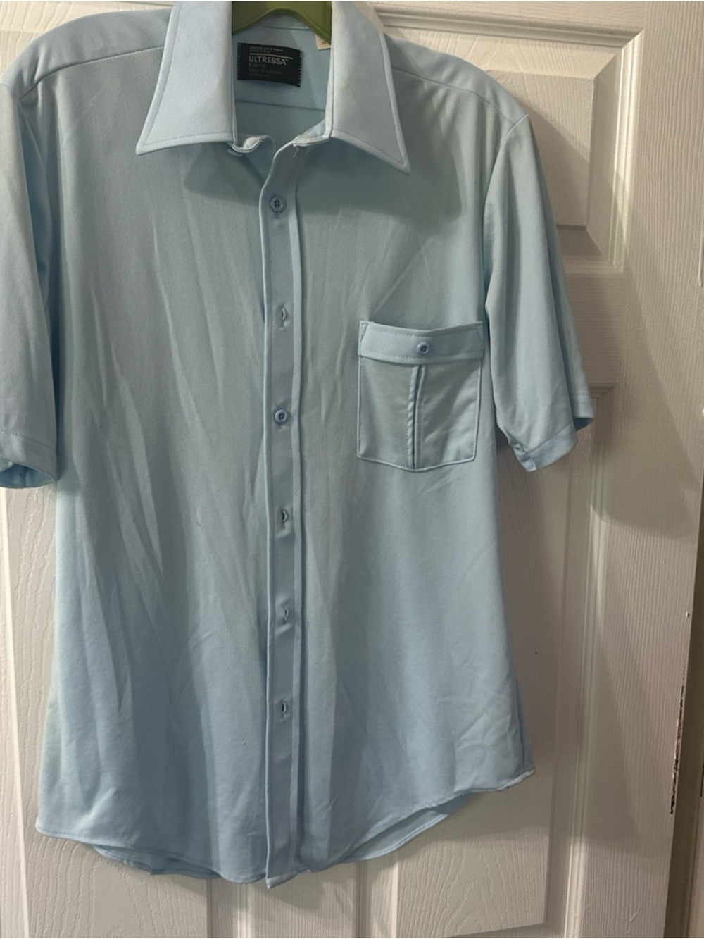jcpenney Light Blue Short Sleeve Button-Down Shirt